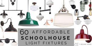 Affordable Schoolhouse Lighting and a DIY Project To Get The Look Of An Enamelware Industrial Sconce