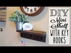 Quick and easy small scale shelf with hooks for organizing keys/sun glasses/accessories/etc