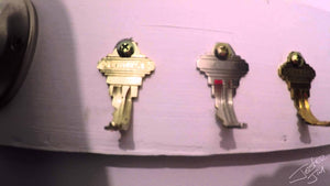 key hook made out of spare keys!