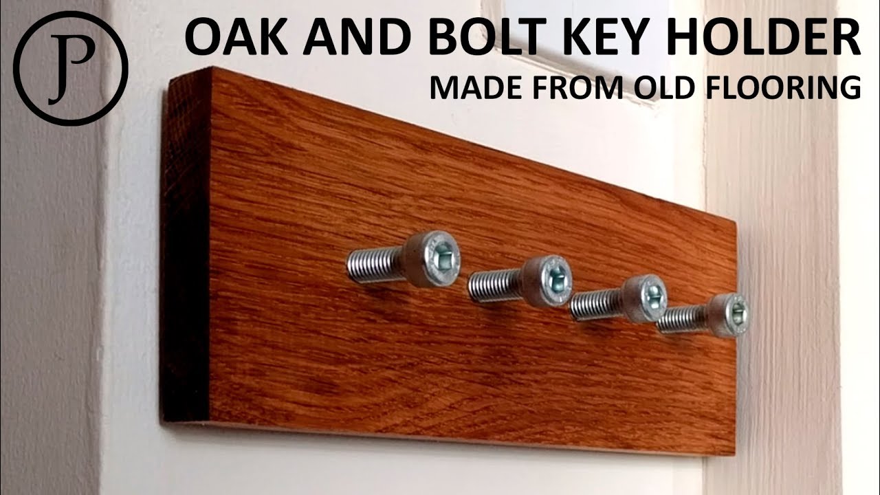 In this video I make a key holder from a piece of scrap oak flooring and some bolts
