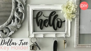 Happy Saturdayyy! In this tutorial I will be showing you guys how I transformed a Dollar Tree Frame into a super cute, shabby chic key holder