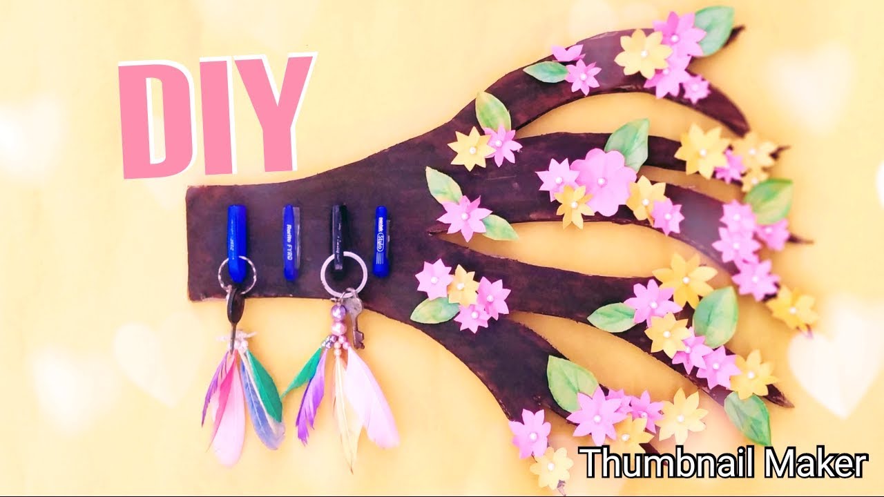 chetana DIY How to make key Holder/key hook at home step by step | DIY Room decor/wall decor idea Hello viewers! Welcome to my channel, Today I will tell ...