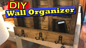 Building a wall shelf organizer is a good way to help you get out of the door faster keeping your keys and coat conveniently located by the door