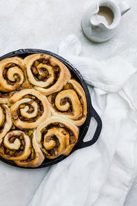 Super fluffy apple cinnamon rolls filled with a caramel apple filling