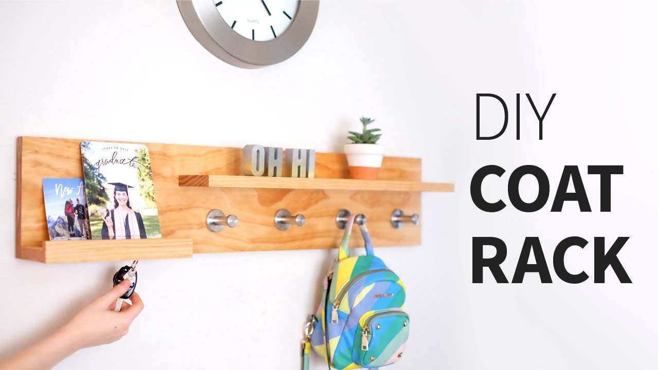 materials & links below! What do you call something that is a coat rack, magnetic key ring holder, entryway organizer, mail storage, floating shelf… thing?