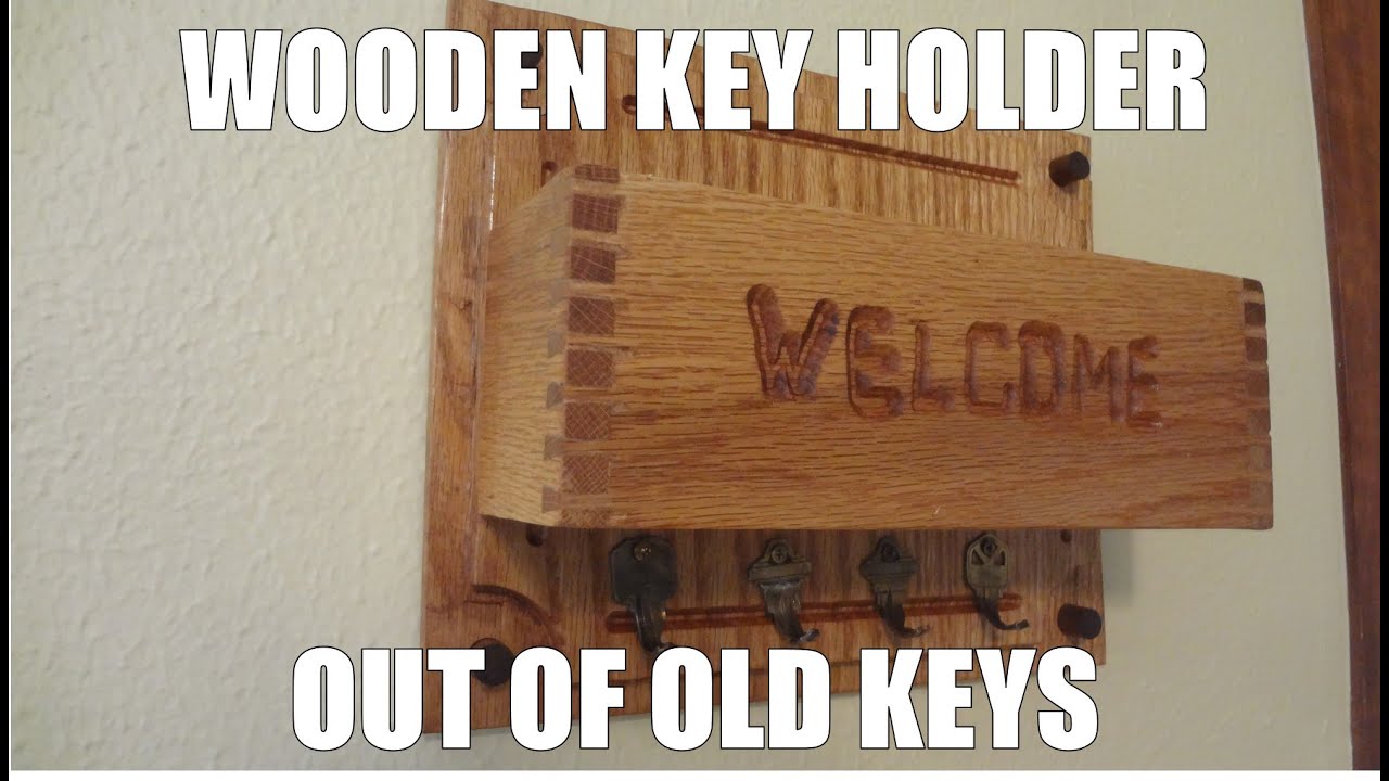 Making a key holder out of old keys by using Red Oak wood for the frame and by bending old keys as hooks