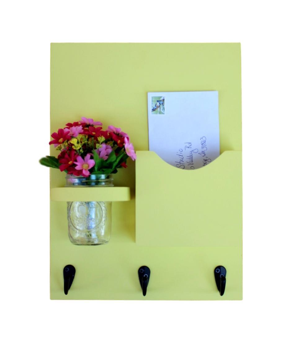 Mail Organizer - Letter Holder - Mail Holder - Key Hooks - Key Rack