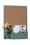 Cork Board Mail Organizer with Large Slot, Key Hooks & Mason Jar