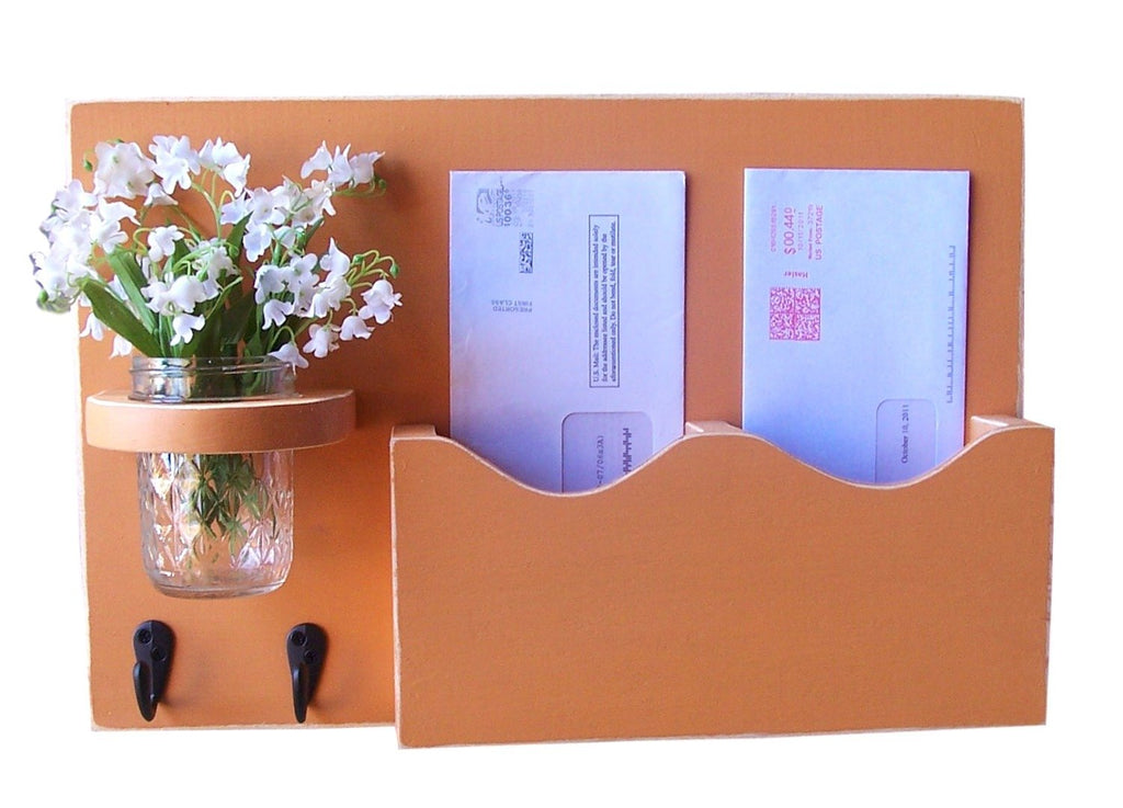 Mail Organizer - Mail and Key Holder - Letter Holder - Key Hooks