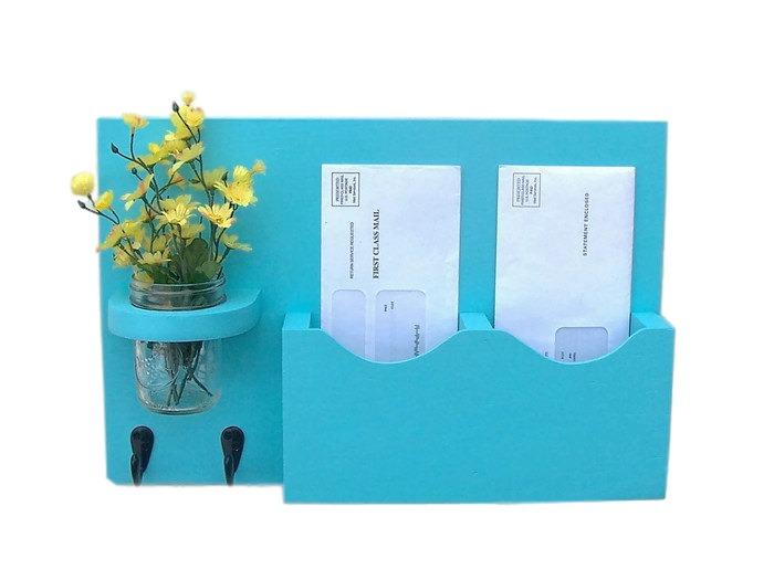 Mail Key Holder - Mail Organizer - Mail Holder -  Key Hooks