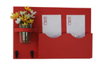 Mail Holder - Double Slots - Key Hooks - Mason Jar