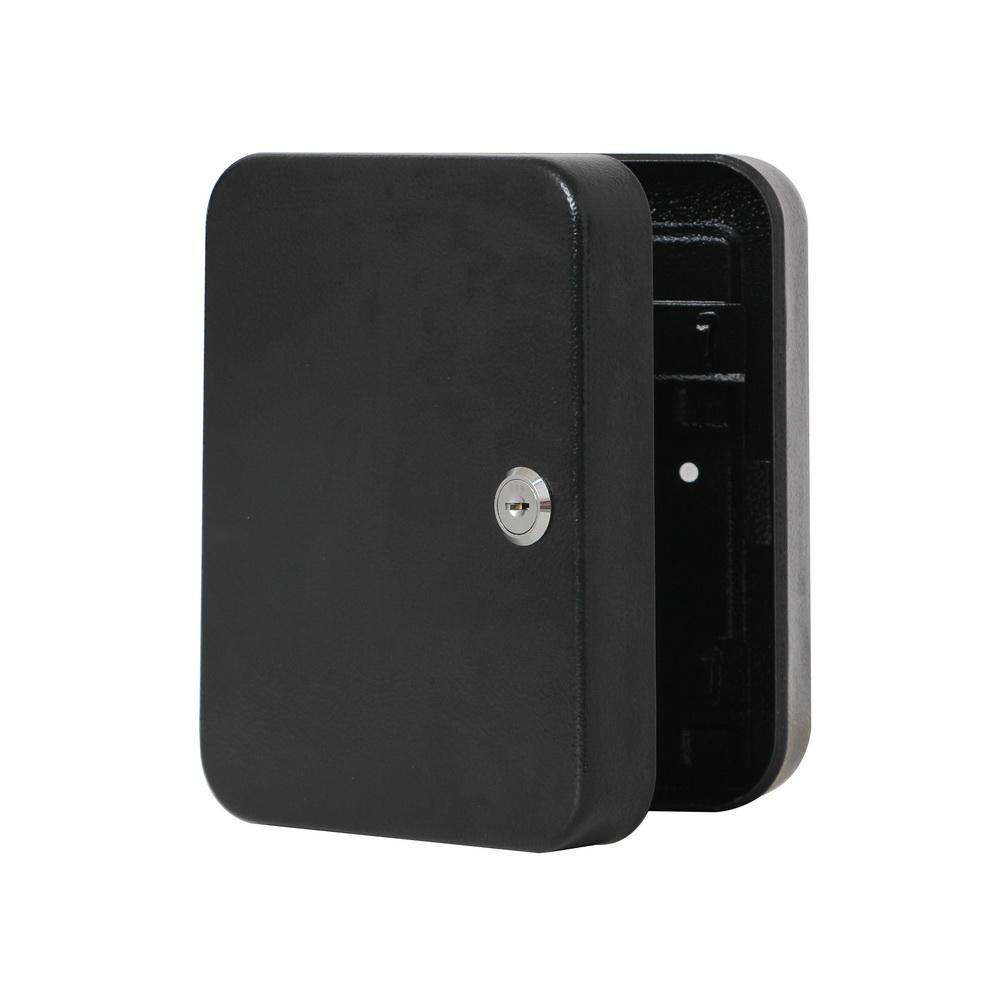 20 Metal Safe Hook Key Box Tags Home Car Lock Storage Case Cabinet Wall Mount Black