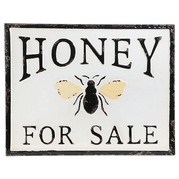 Honey For Sale | Distressed Embossed Metal Sign 18-in