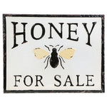 Honey For Sale Distressed Embossed Metal Sign 18-in