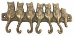 Kitty Cat  Art Feline 7 Friendship Wall Mounted Brass Key Hook Hanger Home Decor Organizers
