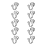 Bar Face/Wall Mount Purse, Coat & Key Hook - Polished Stainless Steel - Set of 10
