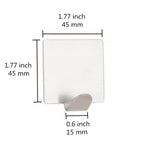 Small Adhesive Hooks for Key / Towel / Belt / Scarf / Necklace, Light Duty Premium Stainless Steel Hooks, 3M Self-Adhesive / Waterproof – 4 PCS - 1.8" Square Base Hook