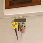 WEBI Key Hooks :4 Packs Strong Adhesive Hook,Stainless Steel 430, 3-Hook Utility Hook for Keys, Purse,Belt,Hats, Scarves - Satin Finish (TG03-4)