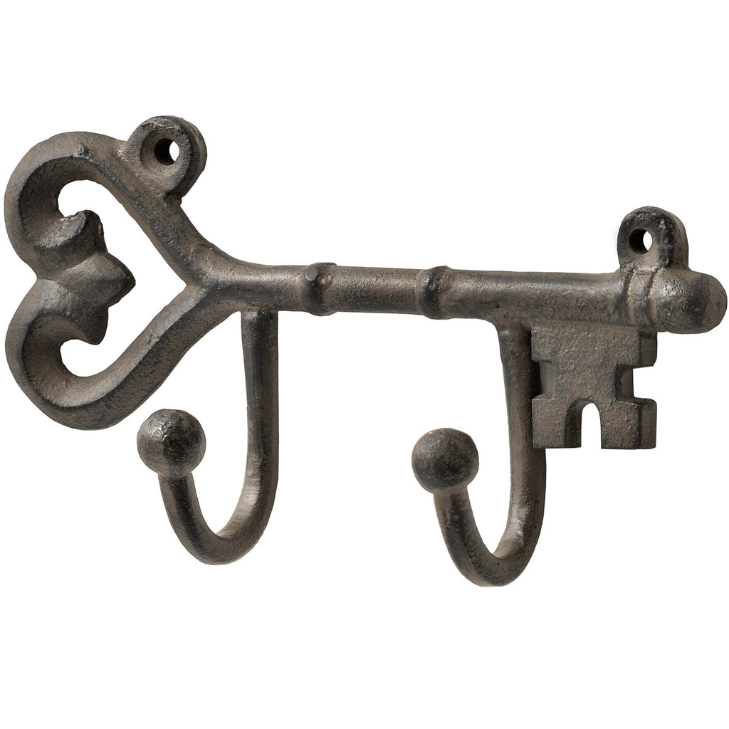 Rustic Cast Iron Wall Mounted Heart Key Hooks