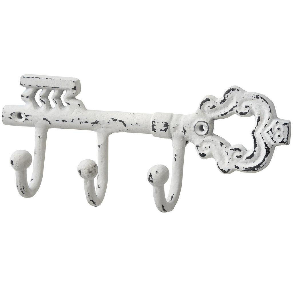 Antique White Cast Iron Vintage Style Key Hooks