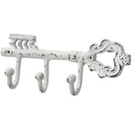 Antique White Cast Iron Vintage Style Key Hooks