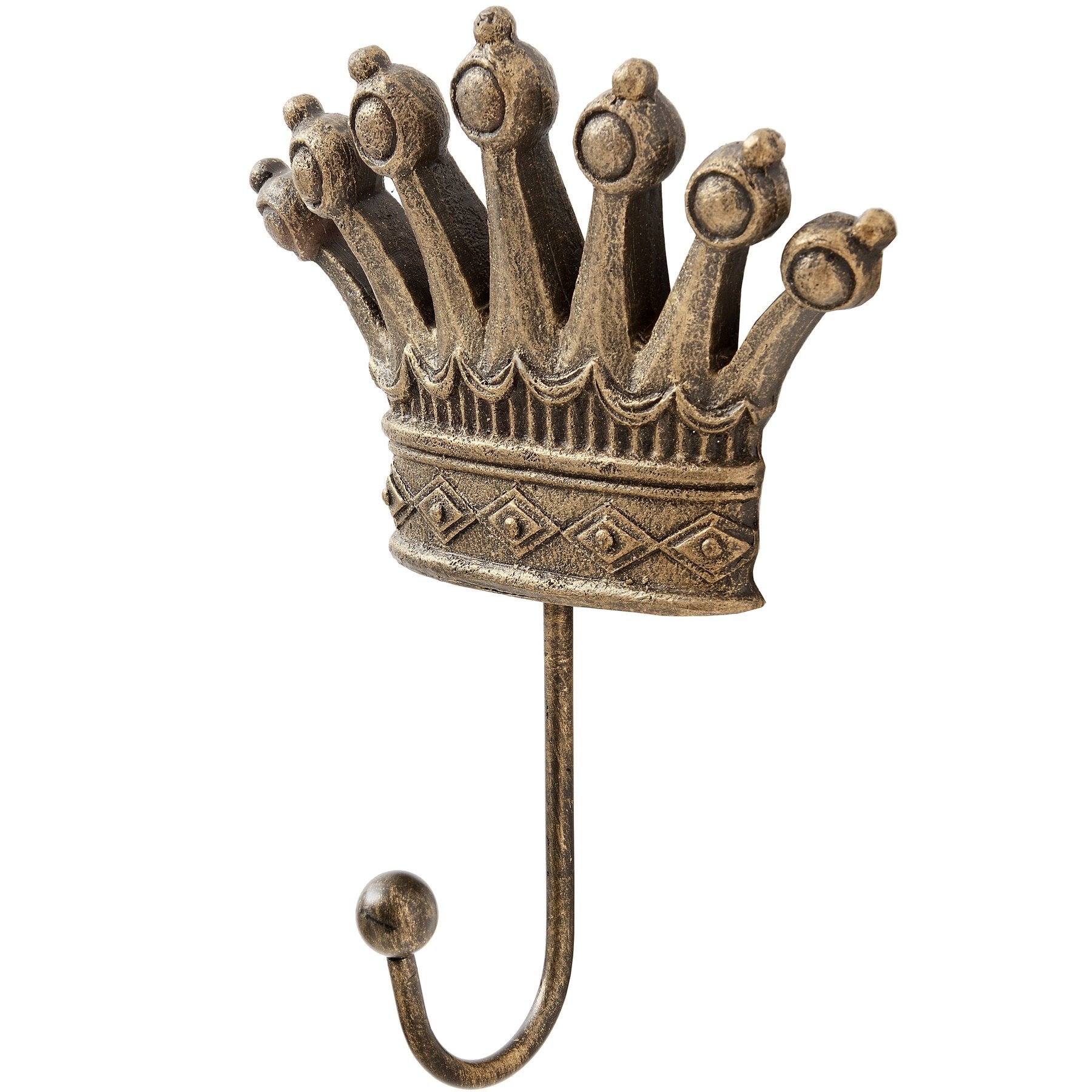 King & Queen Antique Gold Crown Coat Hooks