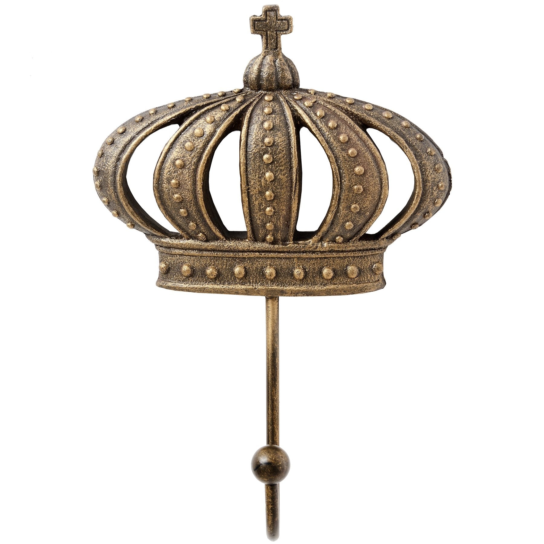 King & Queen Antique Gold Crown Coat Hooks