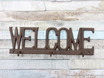 Rustic metal Welcome key rack