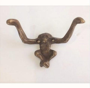 Monkey Hook Cast Brass