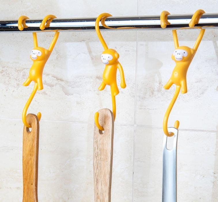 Cute Cartoon Monkey S Type Hook Kitchen Bathroom Plastic Hook