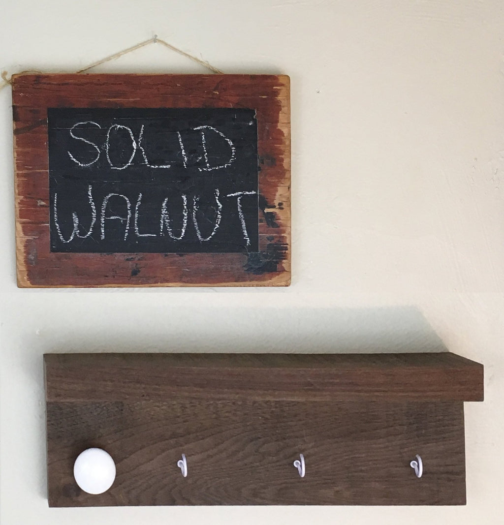 Farmhouse Kitchen Shelf / Key Rack Organizer with Cup Hooks