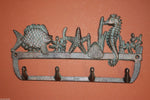 1, Seabar Wall Hook, 4 hooks, Seahorse, sea star, starfish, tropical fish theme, tropical wall hook,coat hook,key hooks,leash hook~