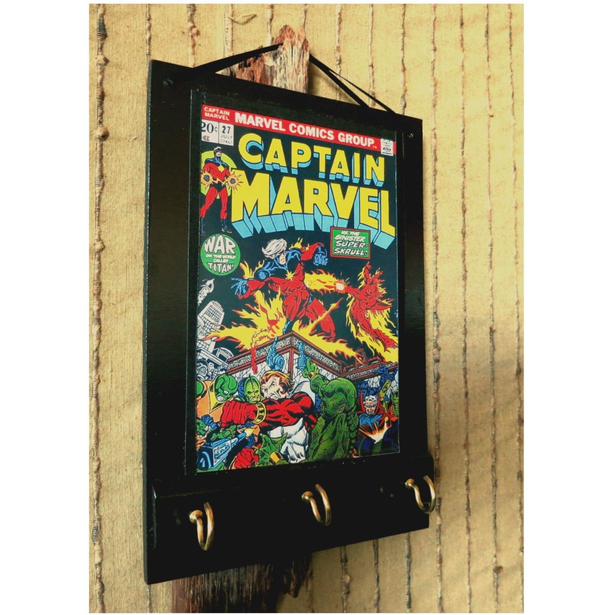 Captain Marvel Comic Key Hook