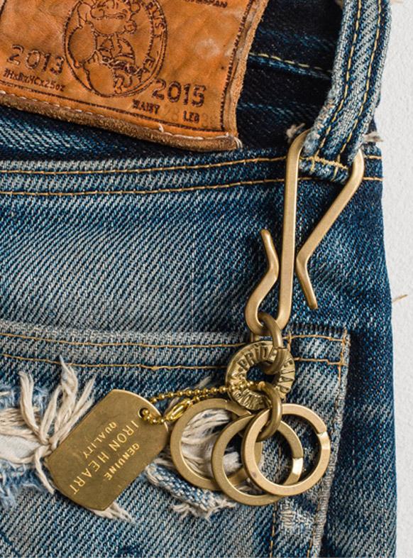 Iron Heart Brass Key Hook with Rings