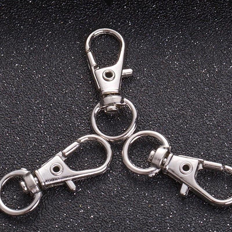 10pcs/lot Classic Key Chain Ring Silver Metal Swivel Lobster Clasp Clips Key Hooks Keychain Split Ring DIY Bag Jewelry