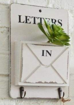 Retro Wood and Metal Key Letter Organizer